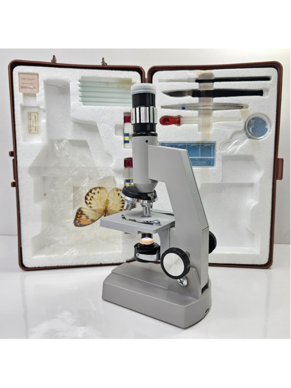 Vintage Carton C.O.C Zoom Microscope Set 50X-900X w/ Case Japan Quality